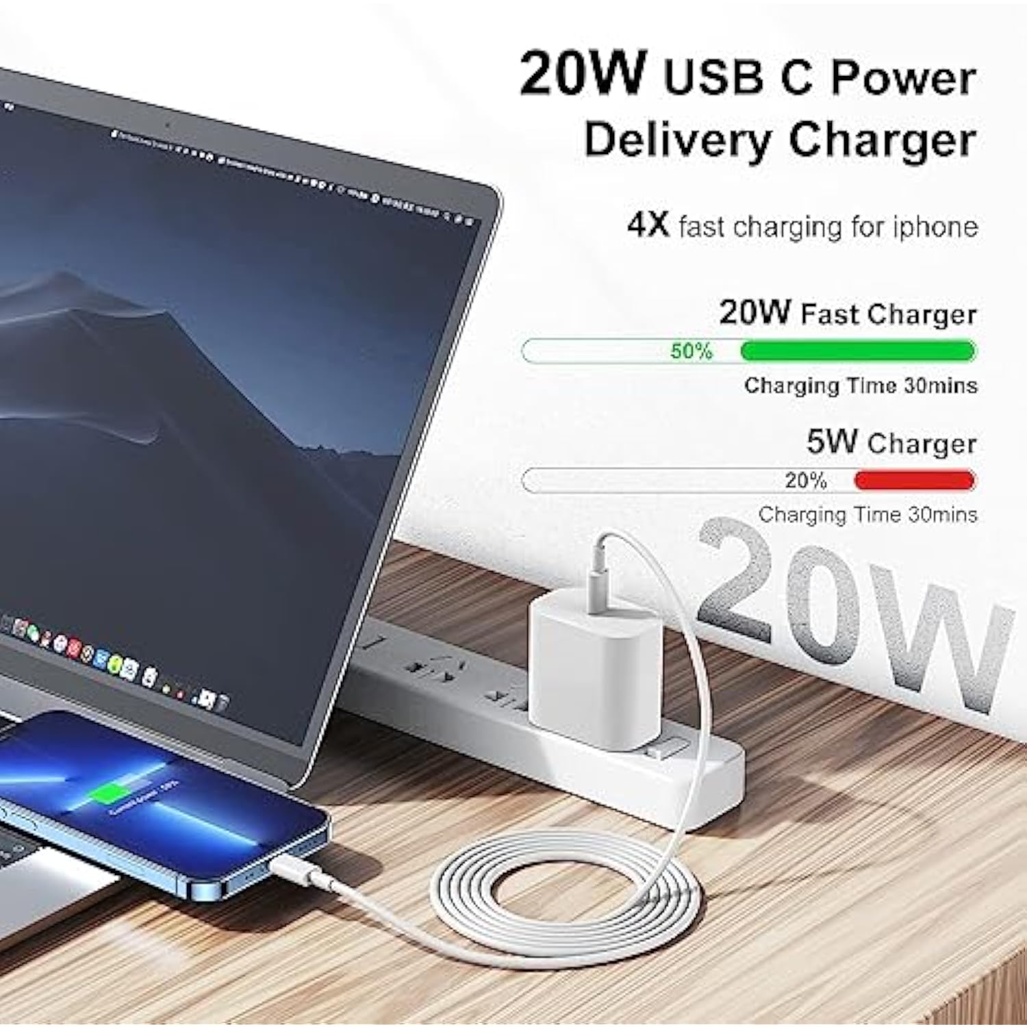 Iphone Charger Fast Charging,10Ft Iphone Charger [Apple Mfi Certified] 2Pack Long Charging Cable With 20W Usb C Charger Block With Usbc To Lightning Cable Compatible With Iphone 14 13 12 11 Pro Max Xr