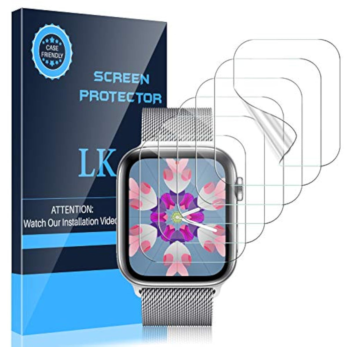 6-Pack Apple Watch 38/40mm TPU Screen Protector Bubble-Free Scratch-Resistant