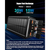 90000Mah Power Bank 35W Fast Charging With Solar Charger - High Capacity Wireless Charger Power Bank For Camping, Travel, Emergencies, Tech Devices | 7-Port Pd/Usb-C, Led Flashlight