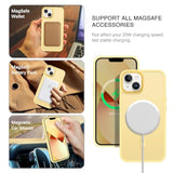 Magnetic Translucent Matte Phone Case for iPhone 13 and iPhone 14, Compatible with Magsafe, Slim Shockproof Protective Cover for Women and Men, 6.1" Yellow