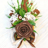Artificial Flowers, 25Pcs Artificial Rose For Diy Wedding Bouquets Centerpieces Arrangements, Brown Foam Roses With Stem For Bridal Shower Party Home Decorations