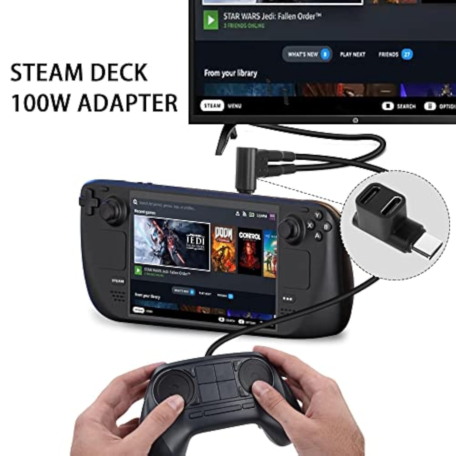 1 To 2 Usb C 3.1 90 ° Angle Adapter 10Gbps Usb 3.1 Type C Male To Usb C3.1+Usb