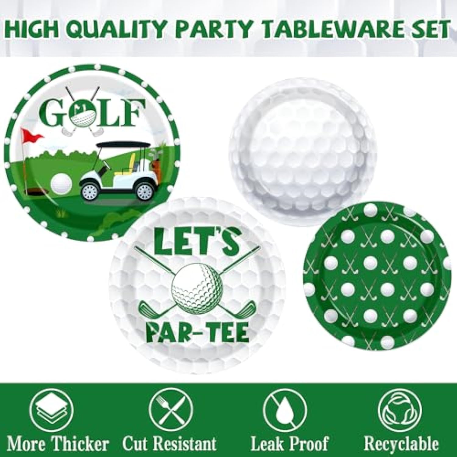 Golf Party Decorations, All-In-1 Golf Birthday Decorations With Balloons Let'S Par-Tee Plates Napkins Cake Toppers Honeycombs Tablecloths And Banner For Sports Themed Birthday Baby Shower, Serve 24