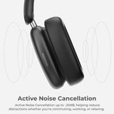 Pulse Vibe PRO Wireless Over-Ear Bluetooth Headphones with Active Noise Cancellation, 63H Playtime, 40mm Drivers, Dual Device Pairing, Foldable,