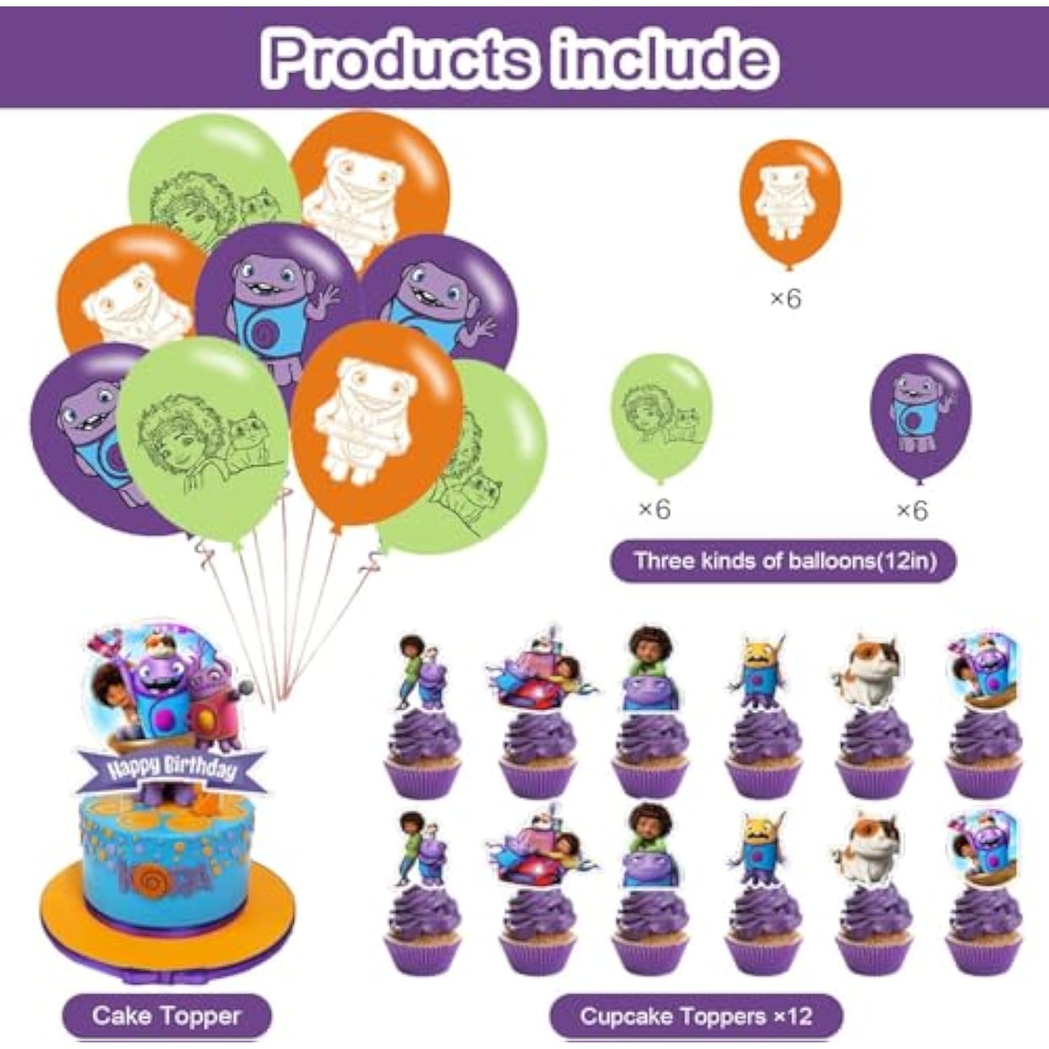 Home Movie Birthday Party Decorations,Cartoon Adventure Home Movie Theme Party Supplies For Kids Adults With Happy Birthday Banner Cake Topper Cupcake Toppers Balloons