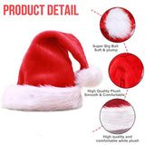 3 Pack Plush Christmas Santa Hats Xmas Holiday Hats For Adult Unisex Christmas Headwear Party Favor Supplies
