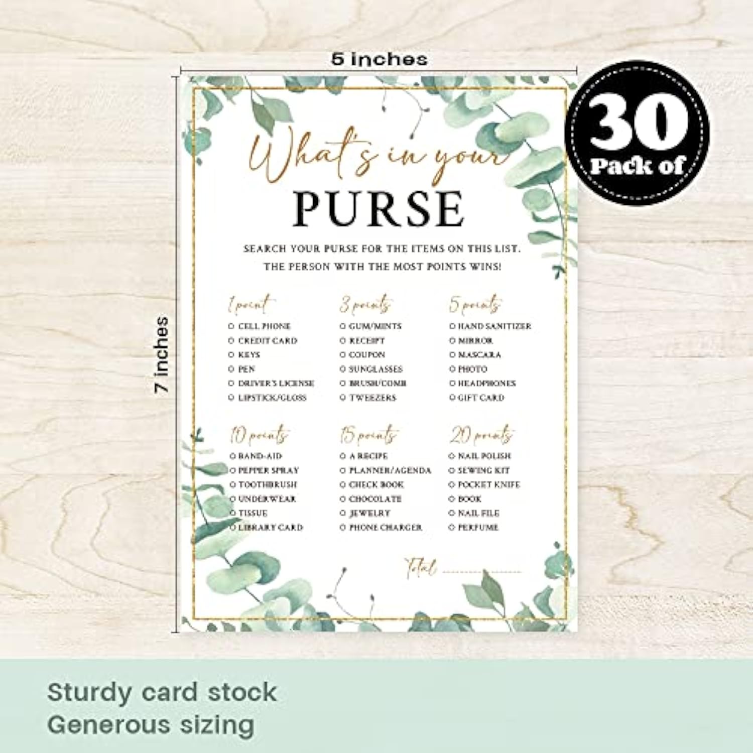 What'S In Your Purse Game For Bridal Shower Jungle Bridal Shower Party Supplies Bridal Shower Games Card Wedding Party Games Engagement Party Cards - Set Of 30