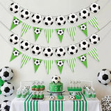 4 Pcs Soccer Banner Garland, Soccer Pennant Bunting Flag for Boys Girls Sports Ball Birthday Party Decorations