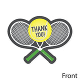 Big Dot of Happiness You Got Served - Tennis - Shaped Thank You Cards - Baby Shower or Tennis Ball Birthday Party Thank You Note Cards with Envelopes - Set of 12