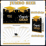 Jumbo Graduation Card Guest Book 2026 Graduation Party Decorations Class Of 2026 Big Giant Card For College High School Party, 24.8 X 16 Inches(Black, Gold)