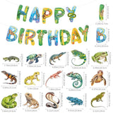 Reptile Birthday Party Decorations Reptile Swamp Happy Birthday Banner And 15 Pcs Hanging Swirls Safari Animals Lizard Snake Alligator Turtle Party Favors Supplies
