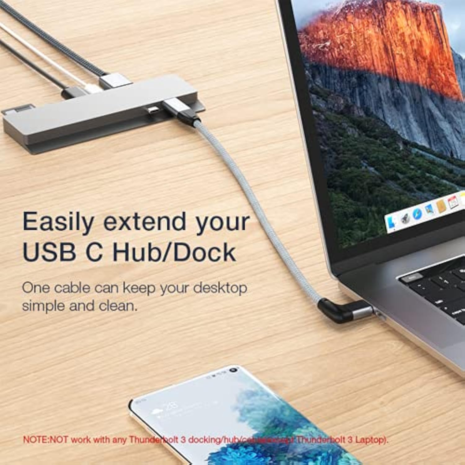 Right Angle Usb C Extension Cable 6Ft, 90 Degree Usb-C 3.1 Gen 2 10Gbps Male T