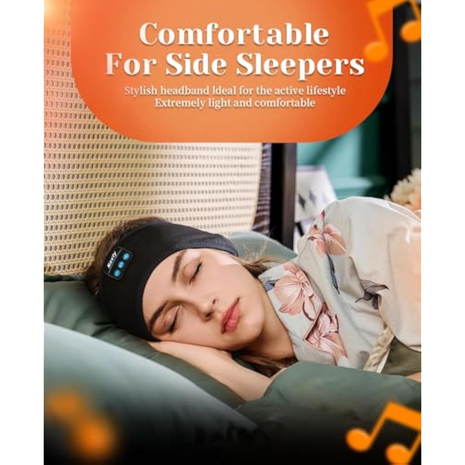 Sleep Headphones, 10Hrs Sports Headband With Soft Cozy Earbuds Comfortable, Headphones Headband With Ultra-Thin Hd Stereo Speakers Perfect For Workout,Running,Yoga,Travel