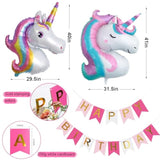 4th Unicorn Birthday Decorations for Girls Banner Cake Topper Unicorn Balloons