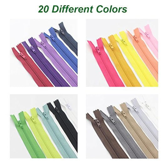 60Pcs 18 Inch (45Cm) Nylon Coil Zippers For Sewing Crafts Tailor Nylon