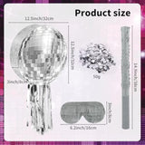 12.5 Inch Disco Party Pinata 80S 90S Roller Skating Mirror Disco Ball Pinata With Blindfold Stick Confetti For 80S 90S Discos Birthday Wedding Party Supplies Decor (Discos Ball)