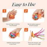 10pcs Colorful Streamer Poppers — No-Mess Confetti for Parties & Celebrations