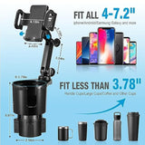 Cup Holder Phone Mount, 2 In 1 Cup Holder Expander For Car Long Arm With 360°Rotation Cup Holder Cell Phone Holder For Car Compatible With All Smartphones