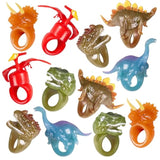 12-Pack Dinosaur LED Light Up Rings Glow Party Favors for Kids and Adults