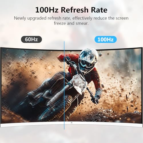 Z-Edge 27-Inch Curved Gaming Monitor, Full Hd 1080P 1920X1080 Led Backlight Monitor, With 100Hz Refresh Rate And Eye-Care Technology, 178° Wide View Angle, Vga+Hdmi
