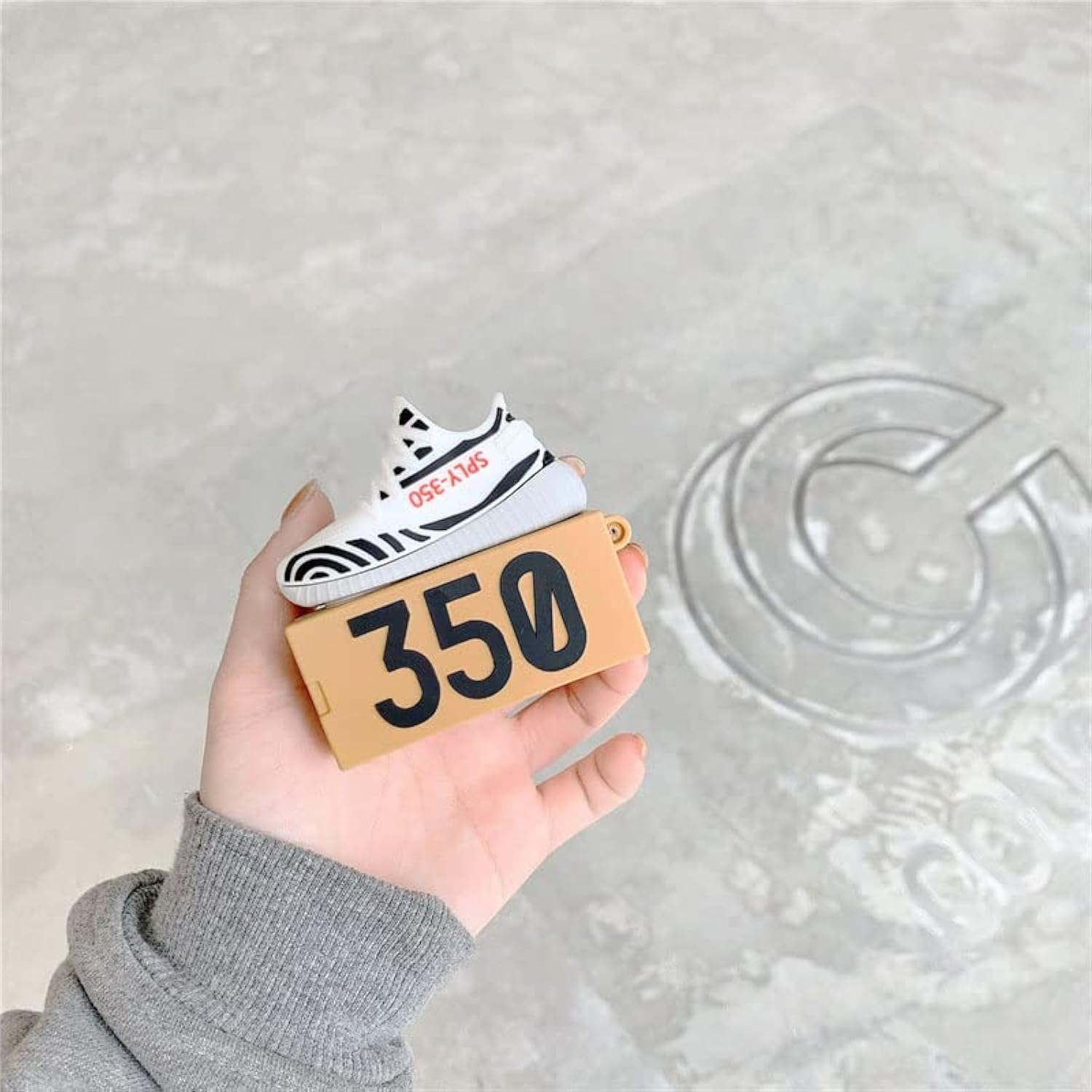 Shoe Box Airpod Case Cover, 3D Creative Sports Shoes Cute Cartoon Funny Fun, Soft Silicone Airpod Skin Keychain Ring, Girls Boys Teens Men Case For Airpods Pro 2Rd Generation 2022 (350 Gray)