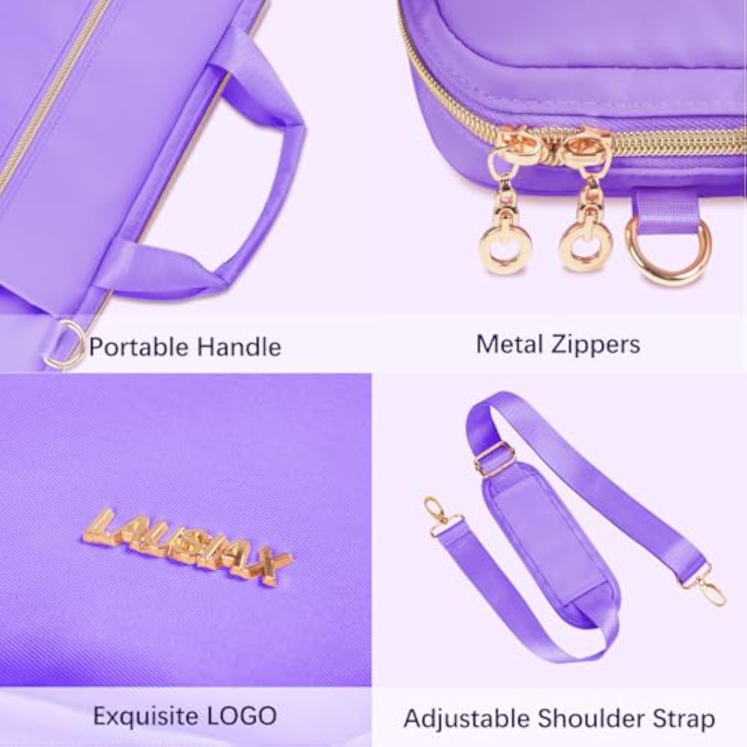 Laptop Case Bag Women Men Computer Sleeve Compatible With Macbook/Dell/Hp/Acer/Asus/Lg, Waterproof Shoulder Carrying Briefcase, Purple, 15.6-16 Inch