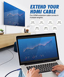 HDMI Extender Male to Female, Extension Cable ( 15 Feet ) High-Speed HDMI Cable (2.0b) 4k Resolution - Supports 3D, Full HD, 2160p, Audio Return
