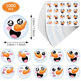 1000 Pieces Happy Snowman Stickers - Christmas Roll Circle Face Winter Holiday Label - Cute Seals Cards Fun Presents For Kids Xmas Party Decoration Supplies
