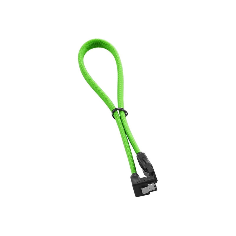 CableMod ModMesh Sleeved Right Angle SATA 3 Cable (Light Green, 30cm)