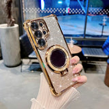 for  S26 Ultra Case Glitter with Kickstand Cute Bling Sparkly Rhinestone Mirror Stand Women Case for Galaxy S26 Ultra - Gold