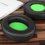 Geekria QuickFit Ear Pads Compatible with Razer Kraken Pro V2, 7.1 V2, 7.1 Chroma V2, Kraken Pro V2 Pewdiepie/Stormtrooper Edition Headphones Ear Cushions, Repair Parts (Black/Green)