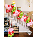 4 Giant Strawberry Balloons 24" Cute Foil Fruit-Themed Party Decorations