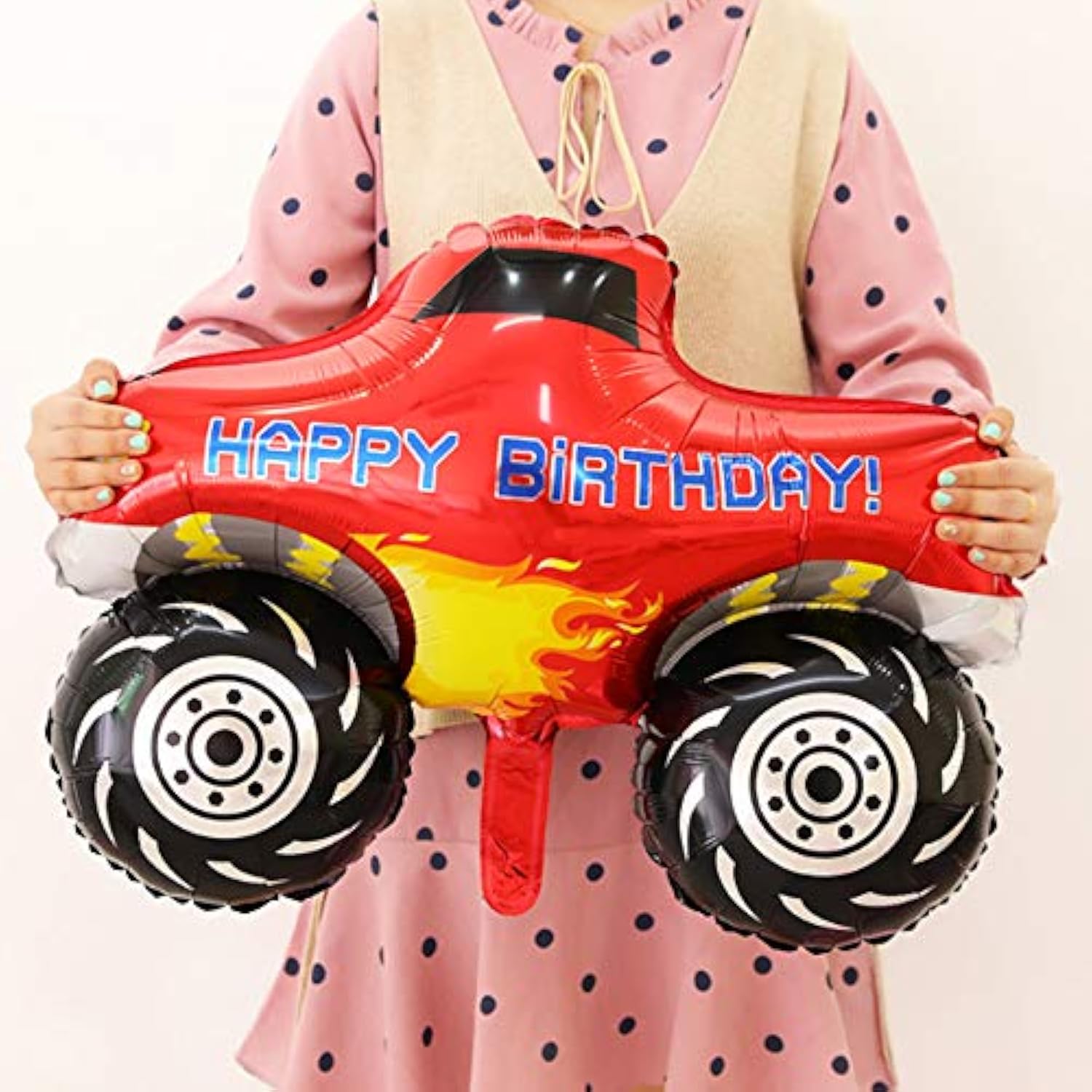 Monster Truck Balloons Jumbo Shaped Aluminum Foil Mylar Balloons For Monster Truck Themed Party Birthday Baby Shower Decoration Supplies 5Pcs