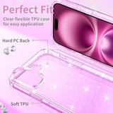 Clear Glitter iPhone 16 Case Hard Shockproof Sparkly Slim Cover for Women