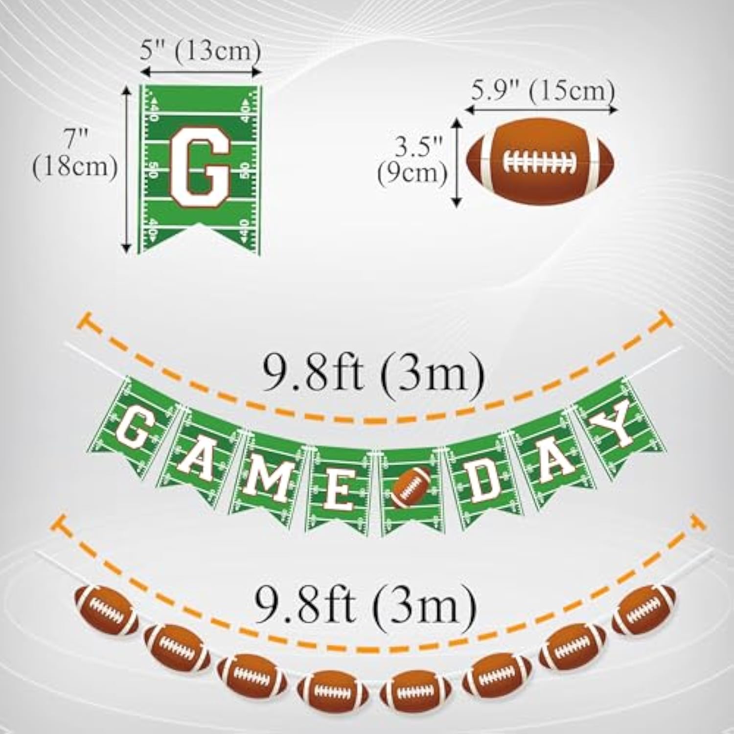 Game Day Banner Football Party Decorations Garland Football Baby Shower Photo Props Sports Birthday Party Decorations Football Party Decor Tailgate Party Supplies