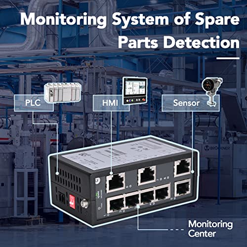 Inhand Networks Ise5008D 8-Port Gigabit Industrial Ethernet Switch, Unmanaged Hardened Network Switch, Din-Rail Mount, -40°F To 167°F, Fanless, Ul/Fcc Certified (Terminal Block Included)