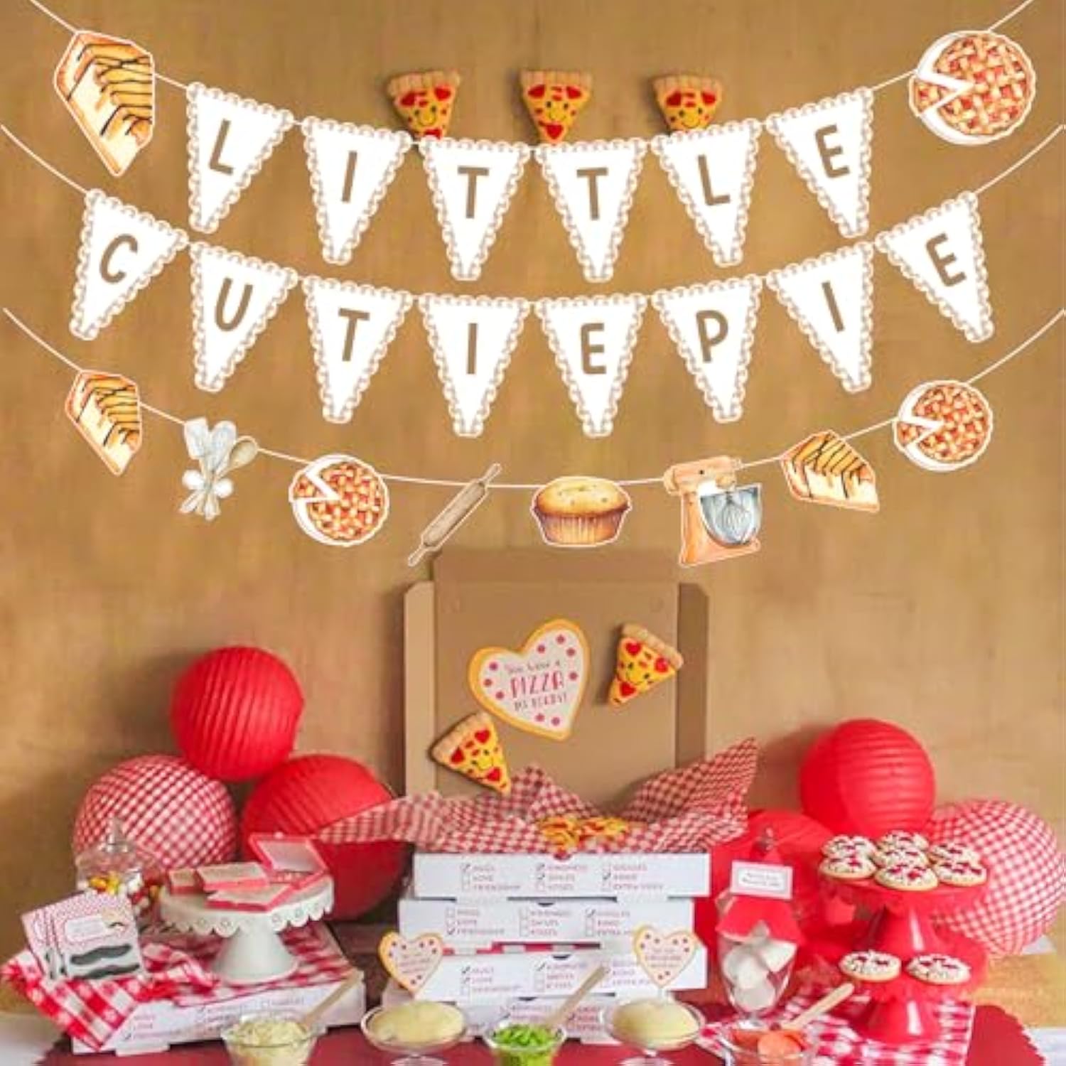 Little Cutie Pie Baby Shower Banner & Garland for First Birthday
