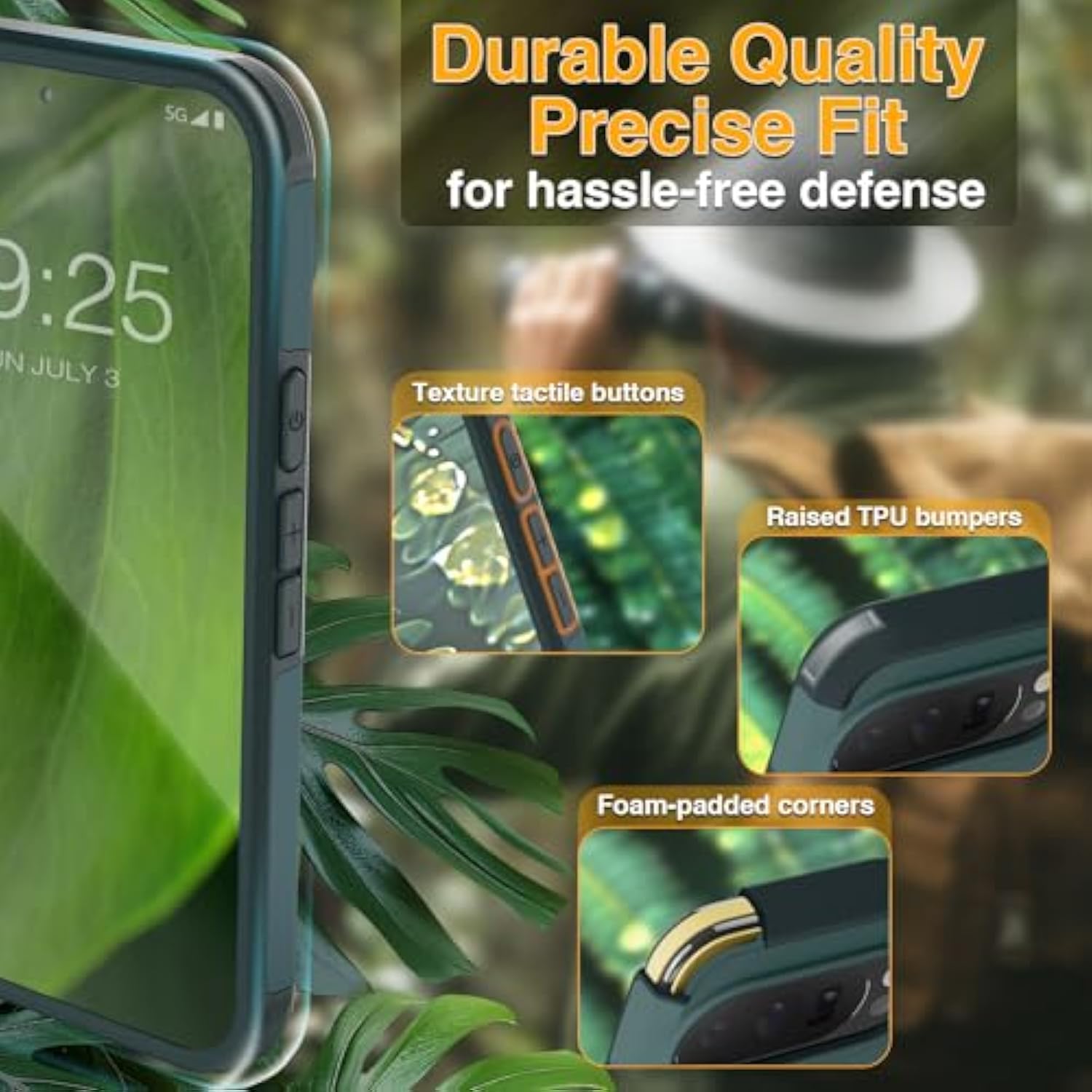 Triple Layer Armor For Google Pixel 10 Pro & Pixel 10 Case Fit For Pixelsnap - Magnetic Texture Grip Rugged Drop Protection, Durable Bumper Phone Cover For Pixel 10/10 Pro, Green