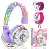 Unicorn Headphones For Girls Kids For School, Kids Bluetooth Headphones With M