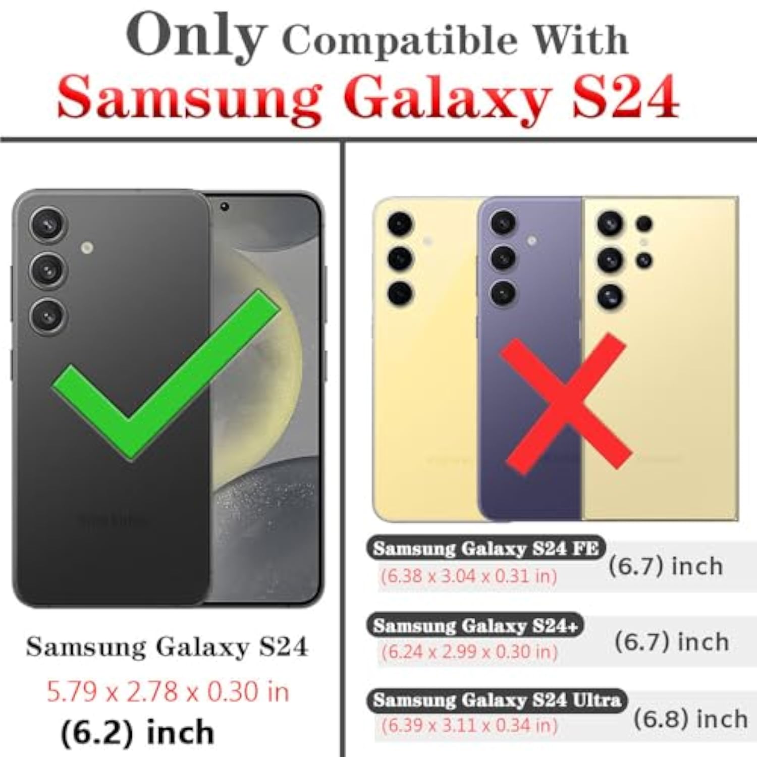 For Galaxy S24 Case With Screen Protection: Heavy Duty Protective Shockproof And Scratch Proof Cell Phone Case For Samsung Galaxy S24-Black