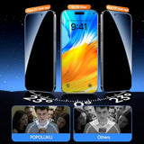 Military-Grade Tempered Glass For Iphone 16 Pro Max Privacy Screen Protector 2 Pack + Camera Lens Protector 1 Pack [100% Anti Spy] [3S Easy Installation No Bubble] Longest Durable