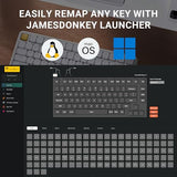 J1 Low-Profile Wireless Mechanical Keyboard - Qmk/Via Rgb Backlit, 2.4G/Bluetooth/Usb-C Triple Mode, 75% Layout Pbt Keycaps, Brown Tactile Switch, Mac/Win/Linux Compatible - Black