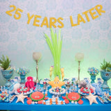 25 Years Later Banner - Yellow Sponge Themed Cartoon Pre-Strung Birthday Banner, Happy 25Th Birthday Anniversary Party Decorations Gold Glitter