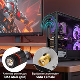 Dual Band Wifi Antenna 2.4Ghz 5Ghz 5.8Ghz Sma Wifi Antennae For Pc Desktop Computer Motherboard Pci Wifi Bluetooth Card Wireless Network Router (2-Pack)