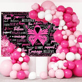 Breast Cancer Awareness Banner Backdrop Pink Ribbon Banner Decor 6x3.6ft