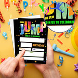 Trampoline Birthday Party Invitation, Bounce House, Jump Zone Fill-In Invites For Men & Women, 20 Invitations With Envelopes(4" X 6")?Personalized Adults Party Favors Decorations And Supplies-20