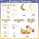 33 Pcs Moon Star and Deer Cake Toppers for Baby Shower and Birthday Parties
