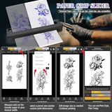 Wireless Tattoo Stencil Printer, Portable Bluetooth Thermal Tattoo Printer With App Custom-Size A4, Print Realistic Portraits, 10 Transfer Papers, Works For Phone/Tablet/Pc (Black)