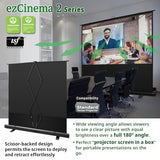 ezCinema 2 Projector Screen, Aluminum, Black