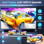 Projector 4K,?Auto Focus/Keystone?Projector With Wifi And Bluetooth, Native 1080P 800Ansi Outdoor Movie Projector, Auto 6D Keystone & 50% Zoom, Mini Projector For Bedroom/Home Theater With Usb, Hdmi